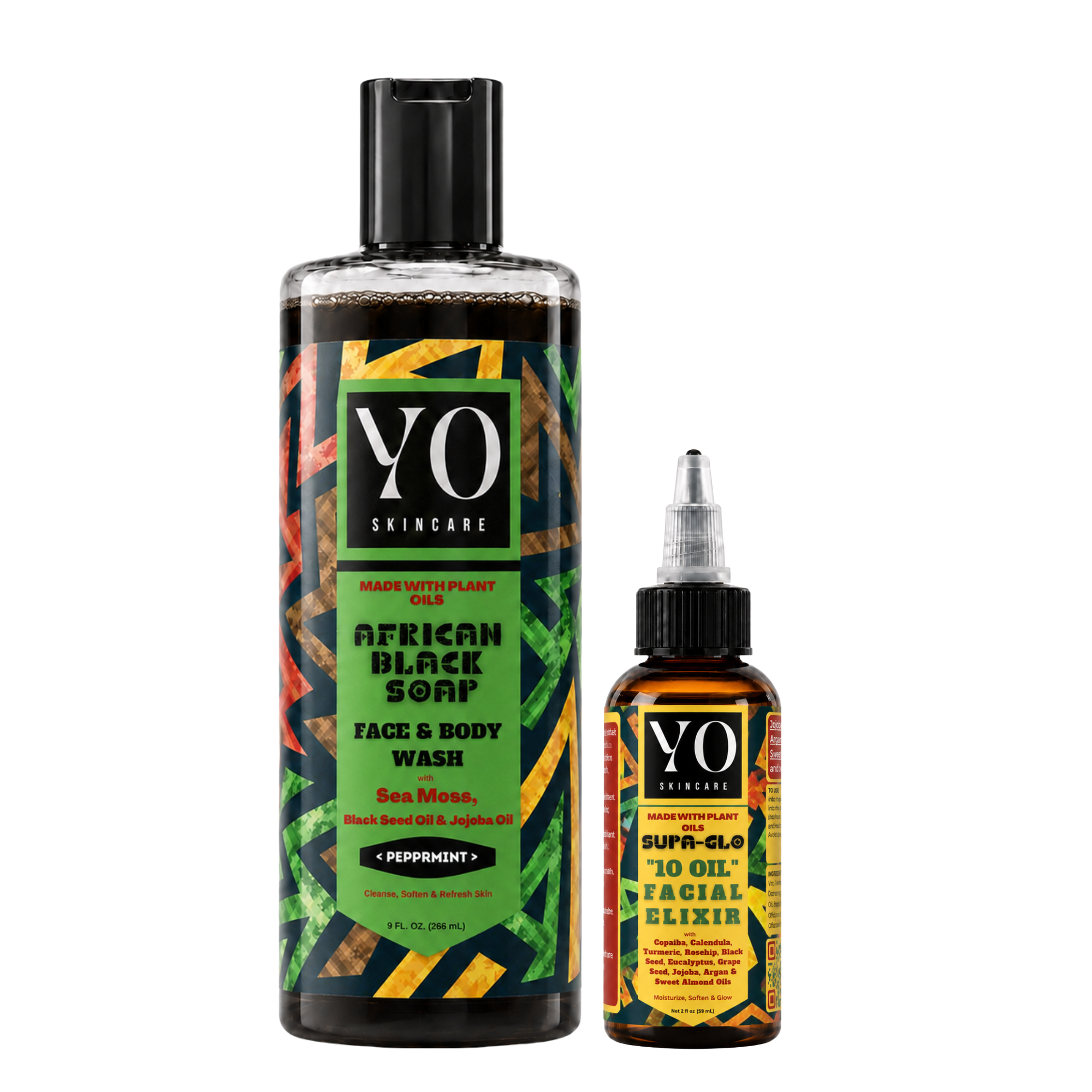 YO SKINCARE African Black Soap + Supa Glo Facial Elixir Set