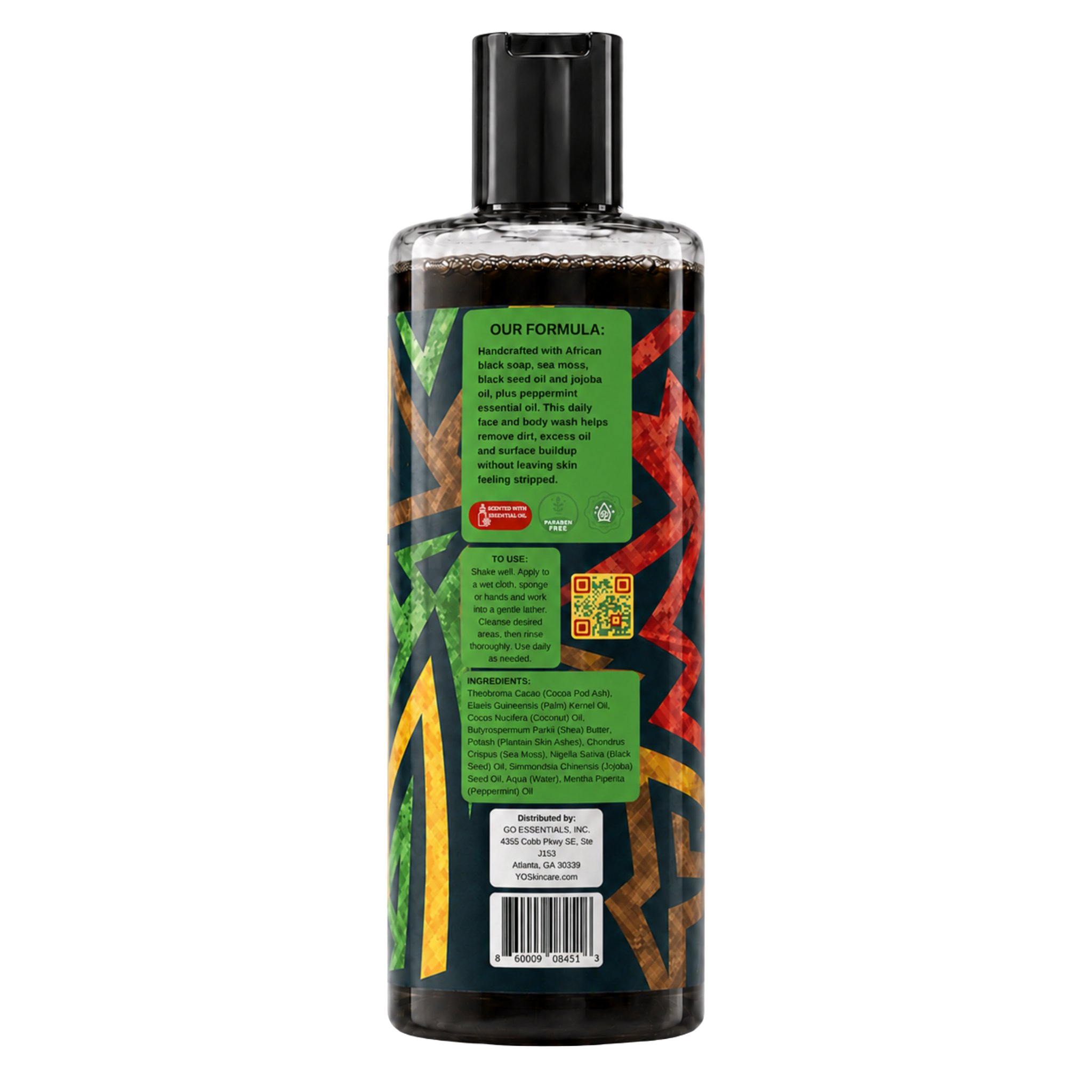 YO SKINCARE Peppermint African Black Soap ingredients side