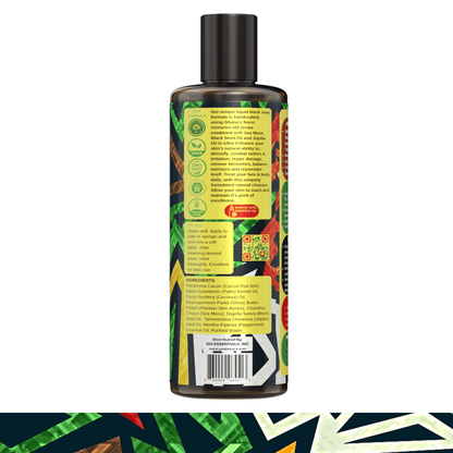 African Black Soap with Sea Moss, Black Seed &amp; Jojoba Oil, Face &amp; Body Wash, Peppermint, 8 oz