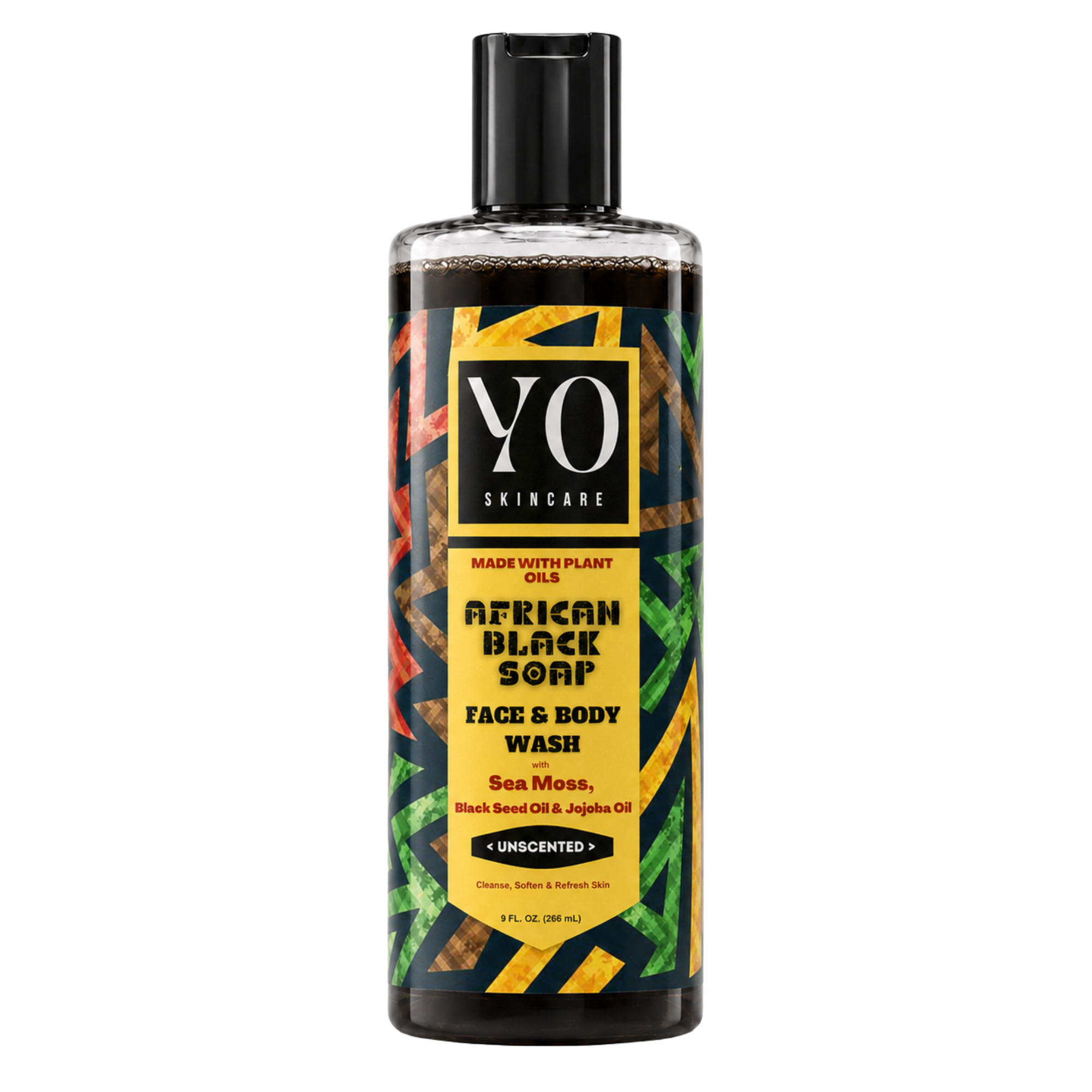 YO SKINCARE African Black Soap Face & Body Wash — Unscented, 9 fl oz