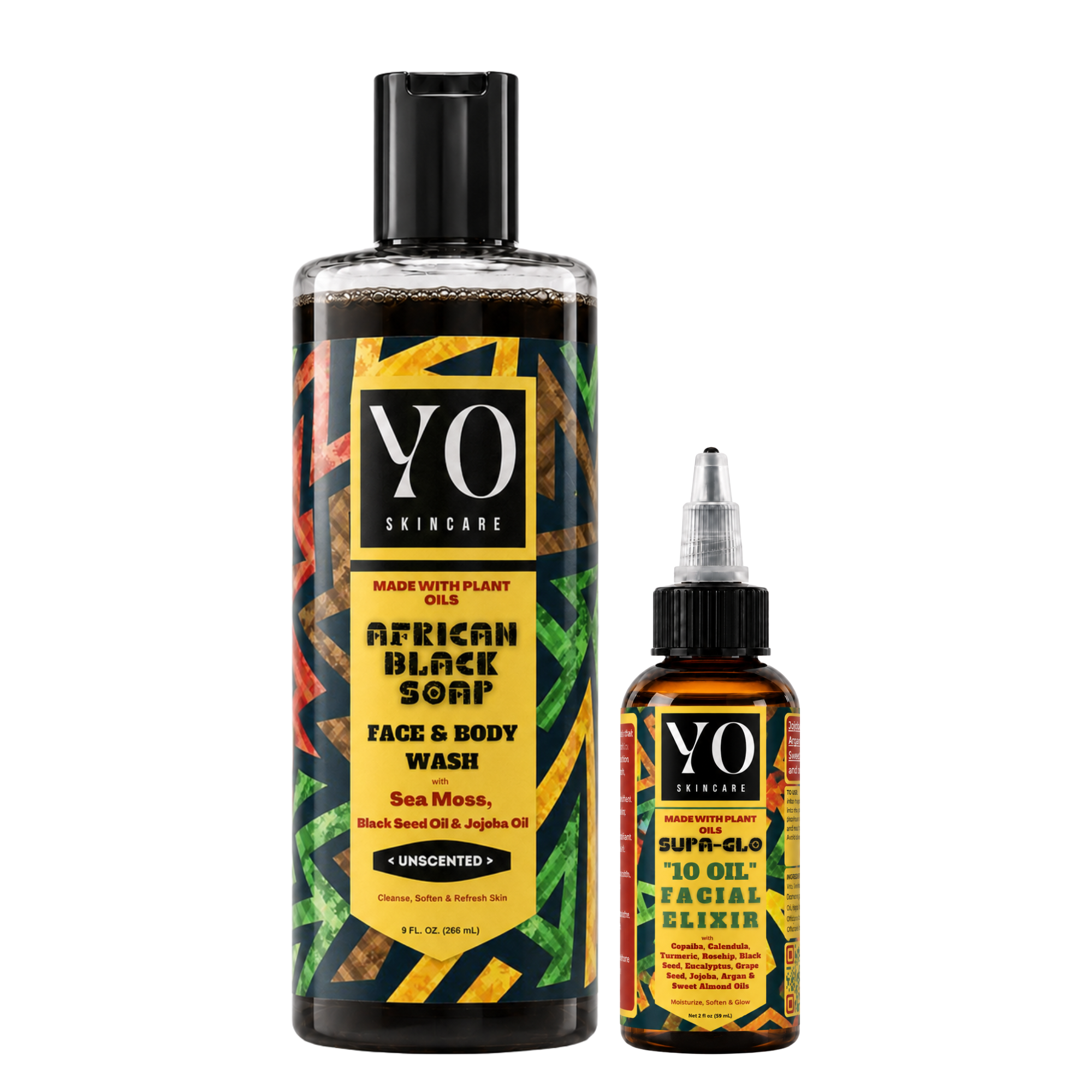 YO SKINCARE African Black Soap + Supa Glo Facial Elixir Set