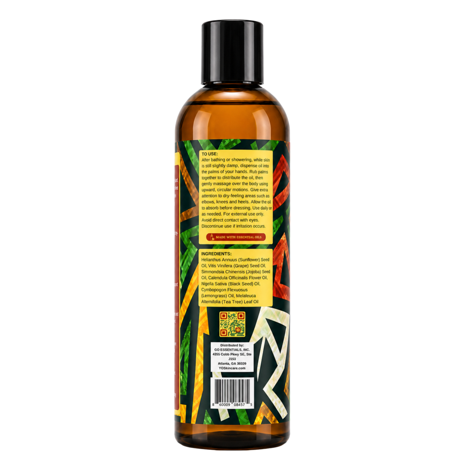 YO SKINCARE SUPA GLO Body Oil ingredients side