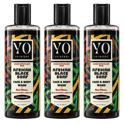 YO SKINCARE Lemongrass African Black Soap 3-Pack