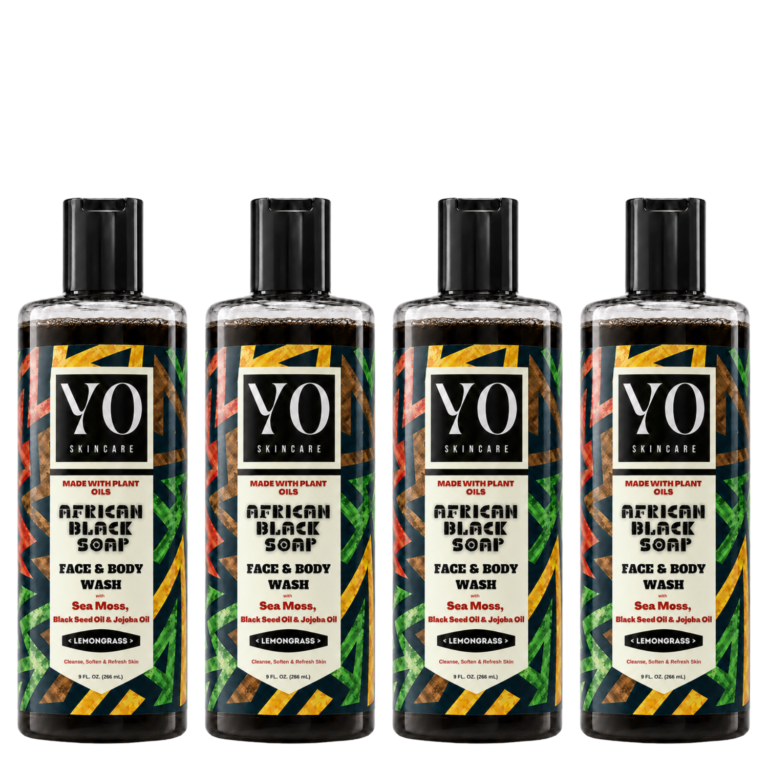 YO SKINCARE Lemongrass African Black Soap 4-Pack