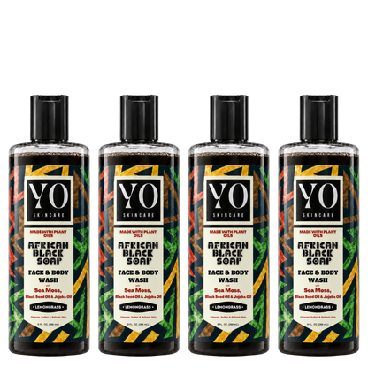YO SKINCARE Lemongrass African Black Soap 4-Pack