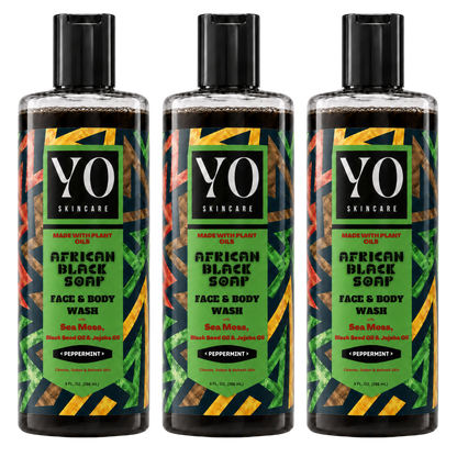 YO SKINCARE Peppermint African Black Soap 3-Pack
