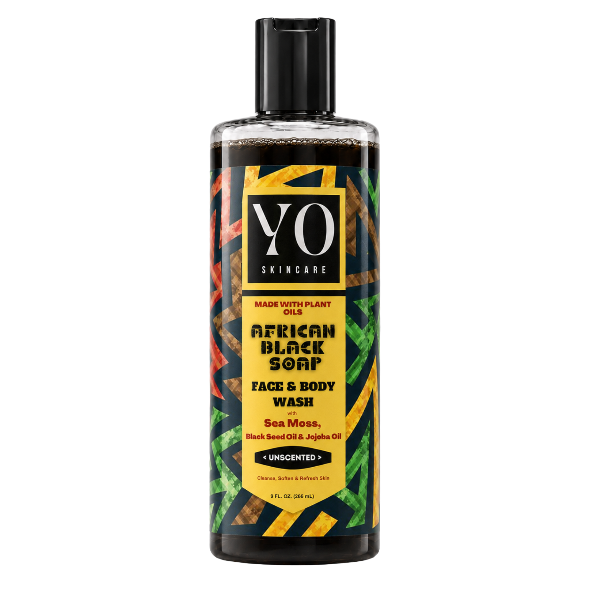 YO SKINCARE African Black Soap Face & Body Wash — Unscented, 9 fl oz